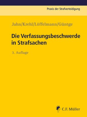 cover image of Die Verfassungsbeschwerde in Strafsachen